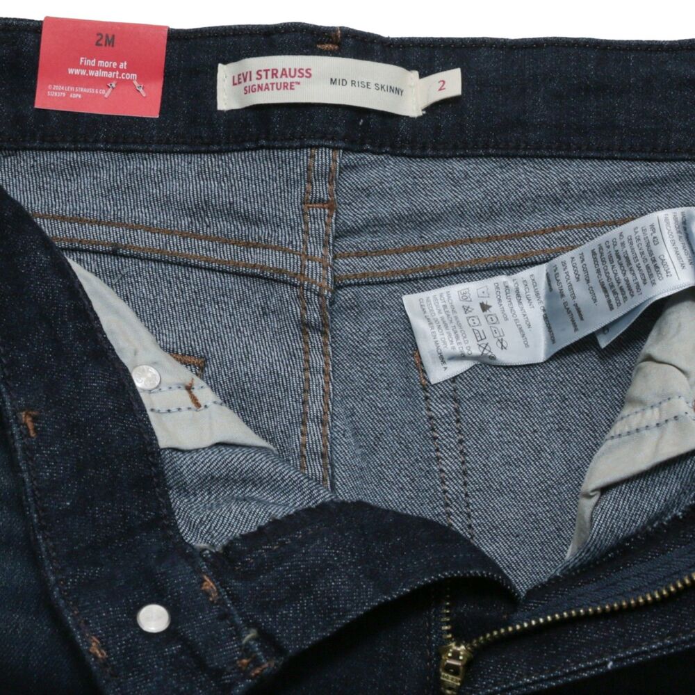 Levi Strauss Signature Mid Rise Skinny Jeans Dark Wash Women's Size 2 Stretch - Picture 7 of 8